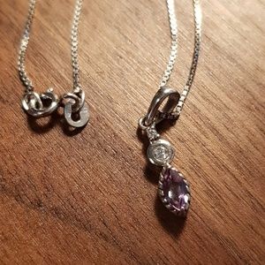 Purple sterling silver necklace